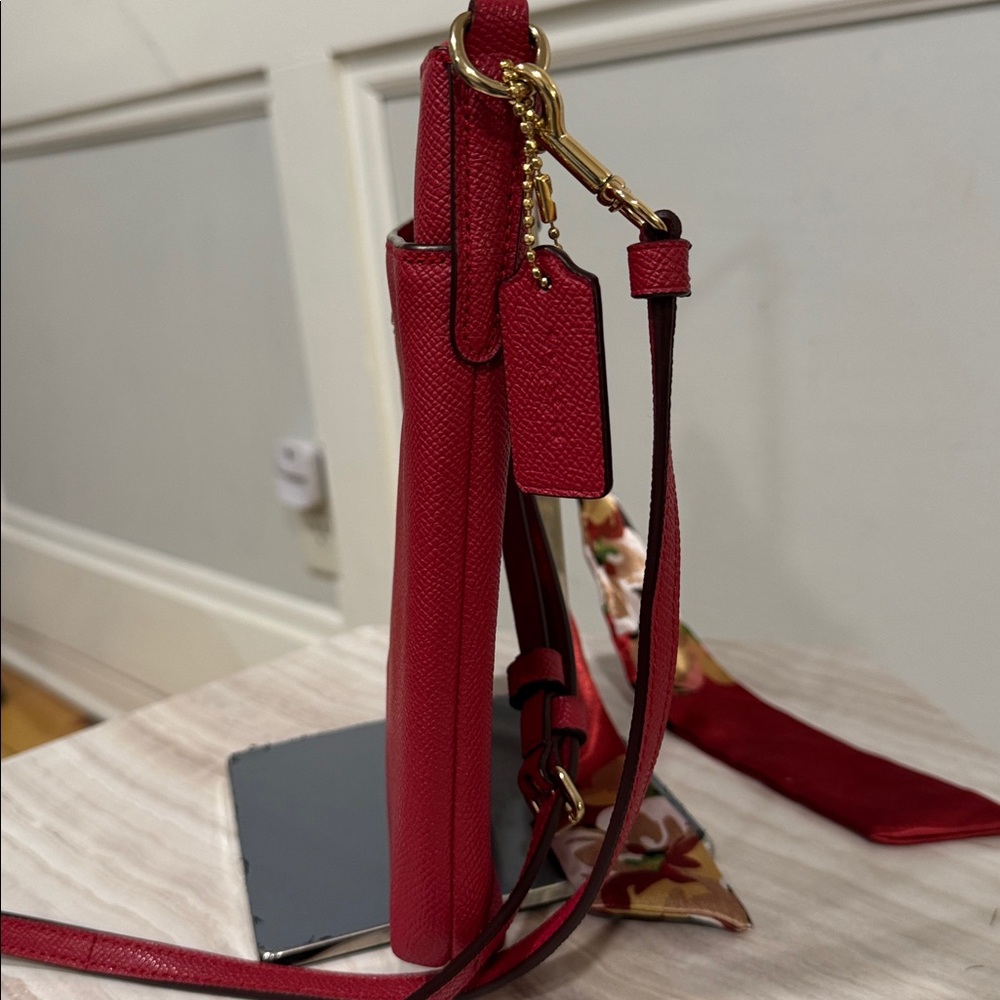 Coach Kitt Messenger Red Leather Crossbody - Picture 6 of 17